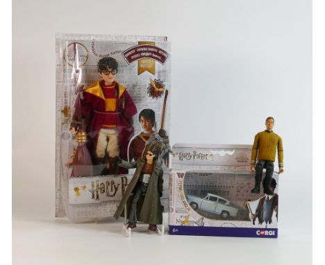 Harry Potter carded model doll, Corgi Wizarding World Ford Anglia &amp; similar toys 