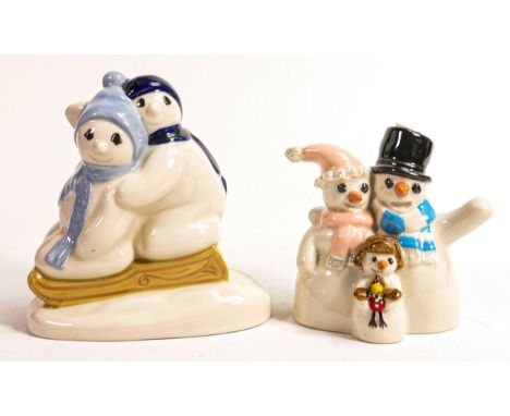 Wade Season Snow Greetings snowman figures, small signed in marker pen F1 D6  dated 1511/05. tallest 12cm.  These items were 