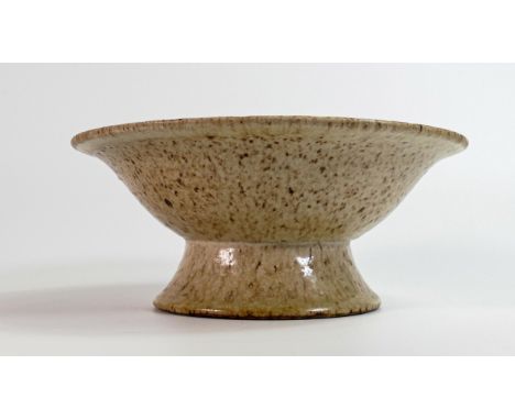 Royal Doulton unusual stoneware high fired comport with speckled light brown and cream glaze, impressed B9CLAY, d.24cm. 