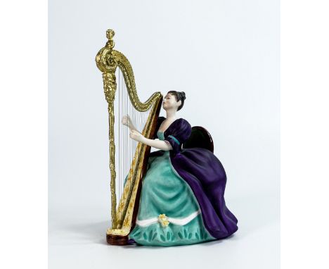 Royal Doulton limited edition figurine Harp HN2482 from the Lady Musicians series. With certificate 