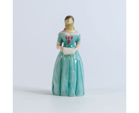 An early coloured Royal Worcester candle snuffer depicted as Jenny Lind, height 10cm, unmarked 