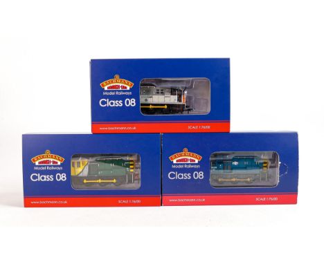 Model trains - Bachmann 32-121 Class 08 08624 In Freightliner Powerhaul , 32-115B Class 08 08818 BR blue wasp stripes and 32-