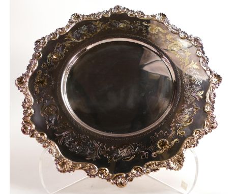 De Lamerie Fine silver plate and part gilt lay plate / tray, specially made high end quality item, new and made in England, d