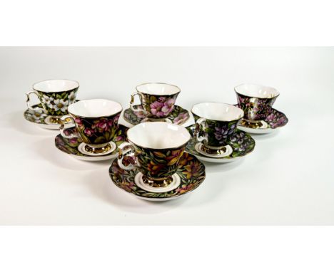 Royal Albert Provincial Flowers patterned set of six cups &amp; saucers (12) 