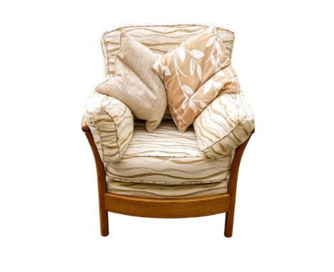 Late 20th century Light coloured Ercol Renaissance Piccola easy chair (smaller of the 2 easy chairs) 2410-E, length 92cm 
