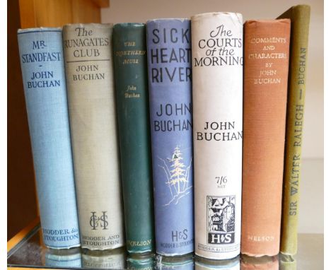 7 x first edition books by John Buchan - Mr Standfast, The Runagates club 1928, The Northern Muse 1924, Sick Heart River 1941