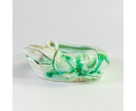 Royal Doulton Jade dish (a/f - production firing crack to base) diameter at largest 18cm. 