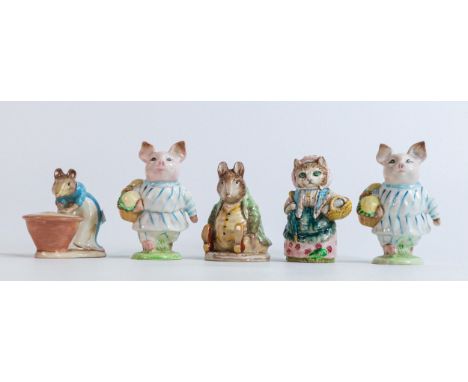 Five Beswick Beatrix Potter figures to include Samuel Whiskers, 2 of Little Pig Robinson, Cousin Ribby &amp; Anna Maria , all