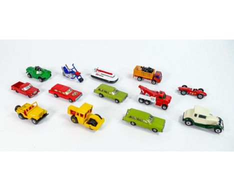 A collection of boxed Matchbox 1-75 series toy cars &amp; vehicles to include 71c Ford Heavy Wrecker, 71e Dodge Cattle Truck,