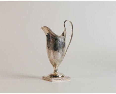 George III silver cream jug, hallmarked for London 1785 by makers T.S, 134g. 