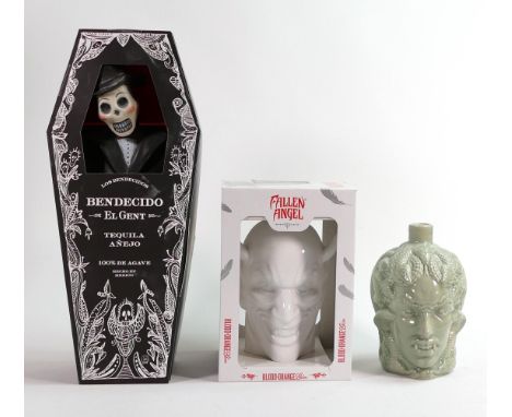 Wade Tequila &amp; Gin themed ceramic decanters including Boxed Fallen Angel Gin, Boxed Bendecido El Gent Tequila &amp; Medus