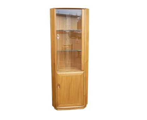 Ercol Windsor corner display cabinet (with light) 2138, height 194cm &amp; depth 50cm 