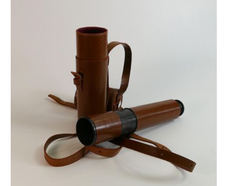 Snipers Scout Regiment telescope WWII with fitted leather case, 3 drawer, Broad Arrow stamped Sniper issue spotting telescope