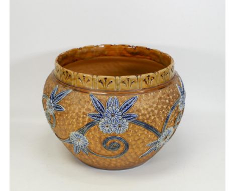 Royal Doulton large planter, decorated with flowers &amp; foliage, diameter 25cm 