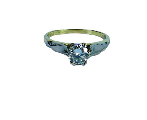 18ct gold diamond solitaire ring. Size Q, 0.84ct, weight 4.4grams. Boxed.