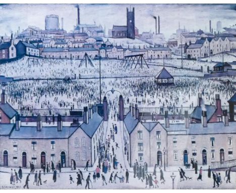 Laurence Stephen Lowry (1887-1976). Britain at Play, artist signed print, BCD blind stamp, 47cm x 60cm excluding mount &amp; 