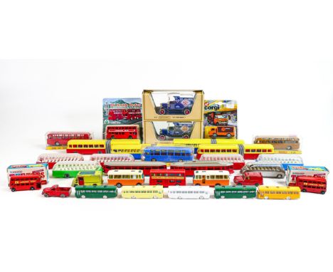 A mixed collection of vintage model vehicles including Bussing, Henschel, Corgi, Matchbox, Lonestar, Norev &amp; similar boxe