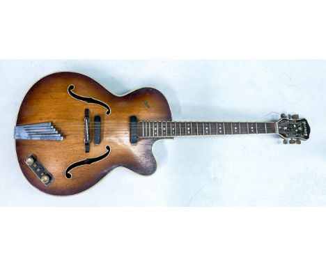 Vintage Hofner President Sunburst type 1 Electric Guitar. Total length 105cm 