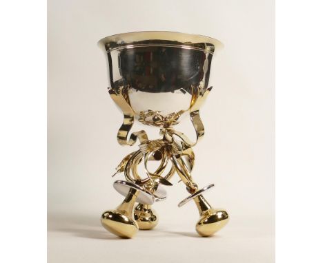 De Lamerie Fine large silverware plated large incense burner goblet with baby pacifier / dummy decoration in presentation bag
