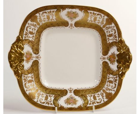 De Lamerie Fine Bone China Countess Floribunda pattern handled Sandwich plate, specially made high end quality item, width 28