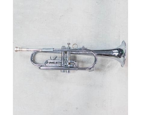 Chromed Brass Band Instrument Bugle , more instruments from this clearance featured in the following auction on Sunday 9th