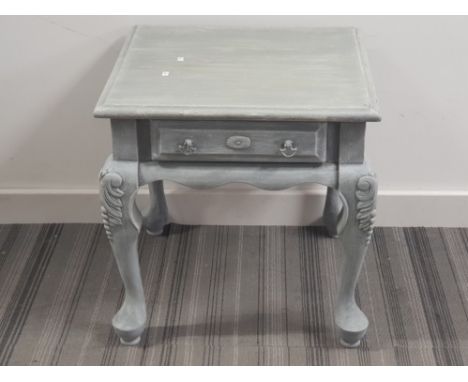 Painted mahogany lamp table fitted with a single drawer 51x51x51cm