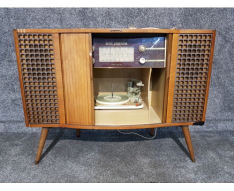 A Decca stereogram model  S R G 500, in walnut veneer case, 106cm wide.