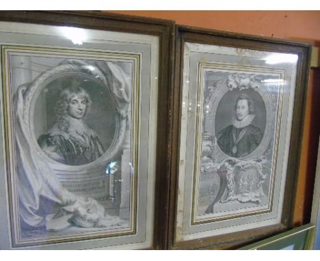 Four 18th Century Portrait Engravings .  George Lloyd Digby after Van Dyke, Engraved by Jacobus Houbracken. Pub. 1738; At Som