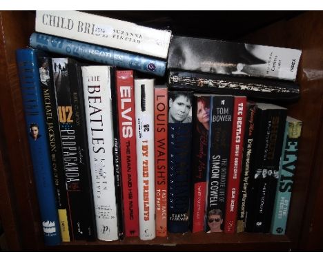 A Shelf of Musical Interest Books, to include Elvis, The Beatles, etc.