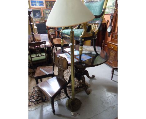 A 20th Century Brass Standard Lamp with Shade.