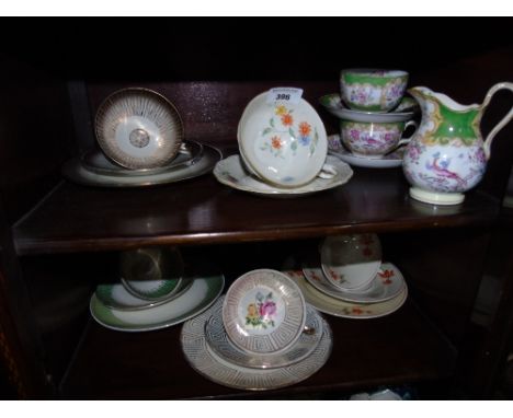 A Quantity of 19th Century and Later Tea Plates, Cups and Saucers along with a Mintons Jug.