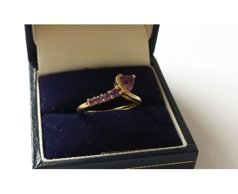 A 9ct Gold Amethyst Dress Ring.