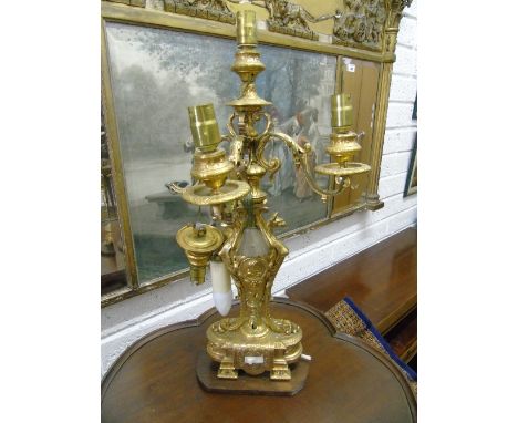 A 20th Century Brass and Cast Table Lamp, A.F.