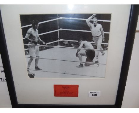 A Framed Ticket and Photo of Jack Dempsey  vs  Gene Tunney .  Soldiers Field, Chicago Illinois September 22 1927.