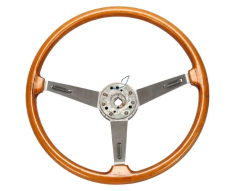 An Alfa Romeo steering wheel and user manual for GT Junior, engraved on metal "Alfa Romeo, Hellebore", diameter 40.5cmCracks 
