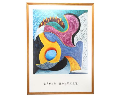David Hockney, a signed poster, The Thirteeth V.N., published by Graphique de France 1994, framed, 91 x 66cm Signature has fa