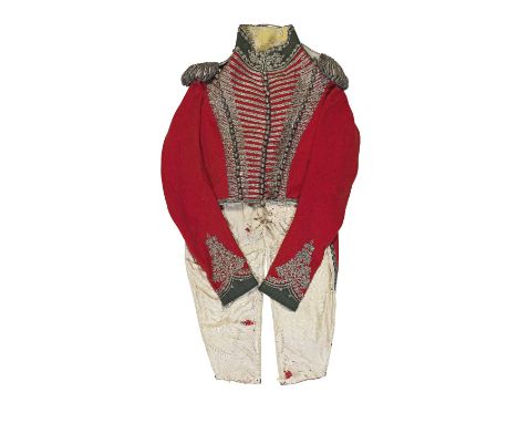 An Officer's Full Dress Coatee Of The Berwickshire Yeomanry Cavalry Circa 1803-28Of scarlet cloth with green facings, full si