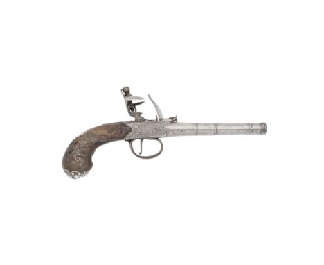 A 50-Bore Flintlock D.B. Box-Lock Pistol By Taylor, Circa 1775With turn-off canon barrels punched with two and three dots res