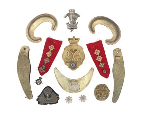 A Group Of Various Military Items19th Century And LaterIncluding a set of officer's lance cap lines (worn); a Royal Naval off