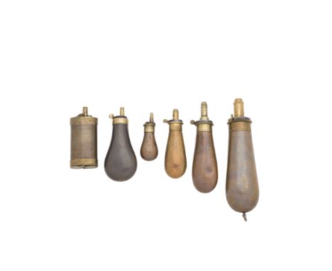 Six Brass-Mounted Powder-Flasks For Percussion PistolsThe First By Dixon &amp; Sons, Sheffield, Mid-19th Century, The Remaind