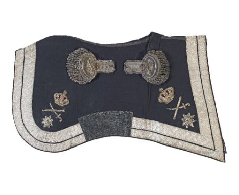 A Cased Pair Of Major-General's Epaulettes, And A General's Shabraque The first each with silver lace and embroidered rank ba