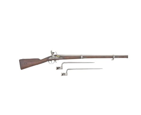 A French 13-Bore Flintlock 1777 Model Infantry Musket Circa 1810Of regulation pattern, the lock indistinctly etched 'Manuf Im