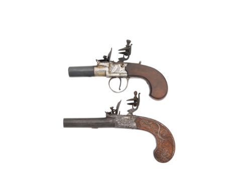 A 60-Bore Flintlock Box-Lock Pocket Pistol, And Another of 50-BoreThe First Signed Wheeler, London, Circa 1800, The Second Si