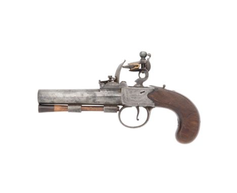 A 50-Bore Flintlock Box-Lock Pocket Pistol By Wogdon, London, Circa 1785-90With plain barrel, border engraved action signed i