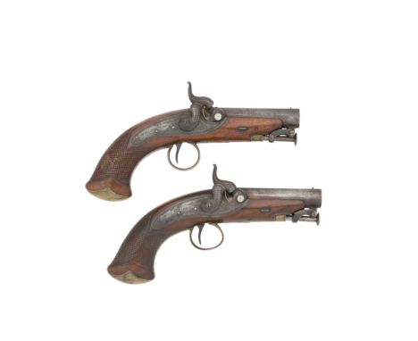 A Pair Of Irish 40-Bore Percussion Travelling Pistols By Wm. &amp; Jn. Rigby, Dublin, Nos. 13 And 14, Mid-19th CenturyWith tw