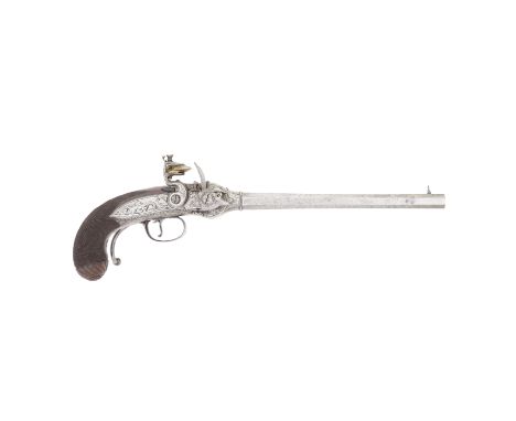 An Extremely Rare 33-Bore Flintlock Breech-Loading Repeating Magazine Pistol On The Lorenzoni Principle By H.W. Mortimer, Lon