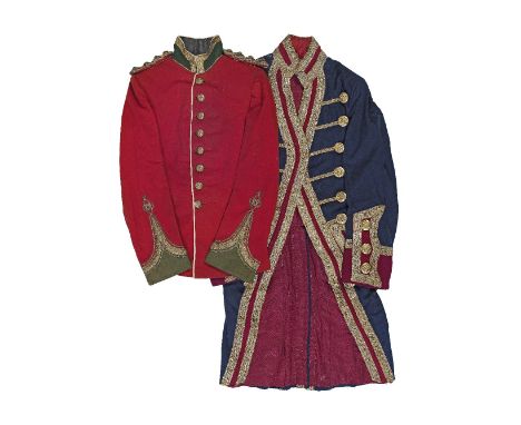 An Officer's Full Dress Tunic Of The 14th Punjab RegimentCirca 1902-14Of red cloth with green facings, gold lace decoration a