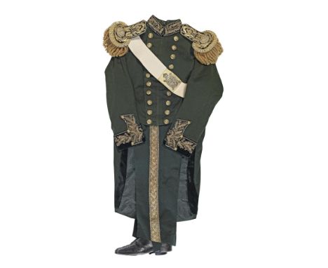 An Archer's Full Dress Uniform Of The King's Bodyguard For Scotland (Royal Company Of Archers)Circa 1902-52Of dark green clot
