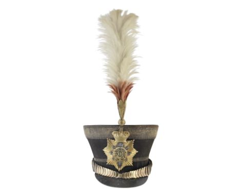 A Very Rare Officer's 1829 Pattern Shako Of The 3rd Bombay Native Infantry The 'beaver' covered body with broad gold lace ban