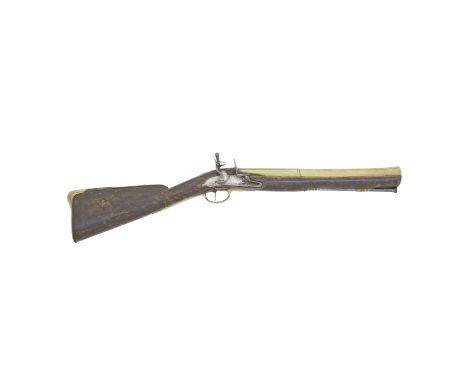 A Brass-Barrelled Flintlock BlunderbussBy Lewis (Louis) Barbar of London, Early 18th CenturyWith two-stage barrel flared at t